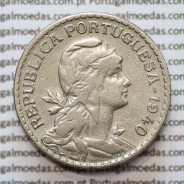 MOEDA DE UM ESCUDO (1$00) ALPACA 1940 MBC