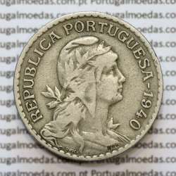MOEDA DE UM ESCUDO (1$00) ALPACA 1940 MBC