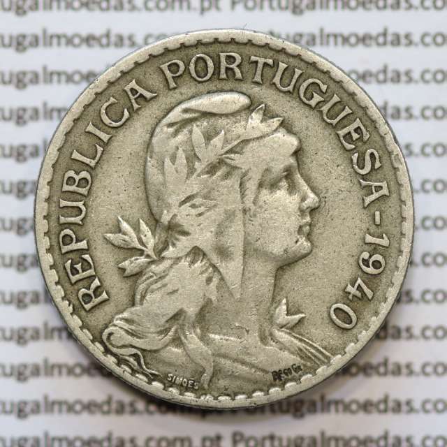 MOEDA DE UM ESCUDO (1$00) ALPACA 1940 MBC