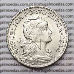1 Escudo 1944 Alpaca, 1$00 1944 alpaca Republica Portuguesa, (Bela) World Coins Portugal  KM 578