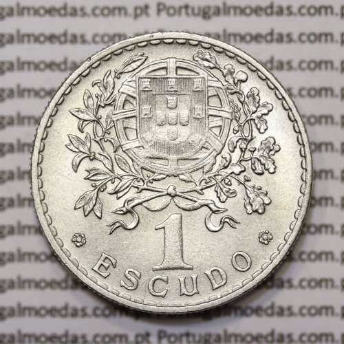 Portugal, coin of 1 Escudo 1944 Alpaca of the Portuguese Republic, (AU), World Coins Portugal KM 578