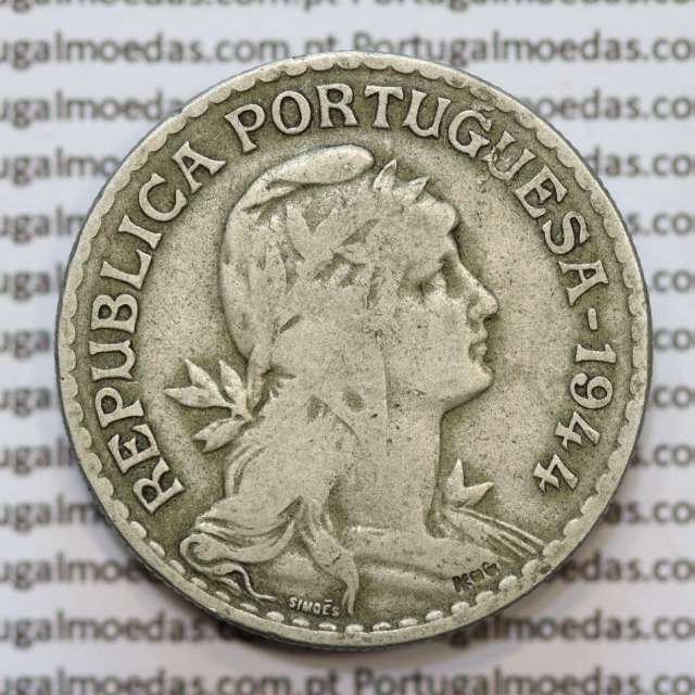 MOEDA DE UM ESCUDO (1$00) ALPACA 1944 BC+