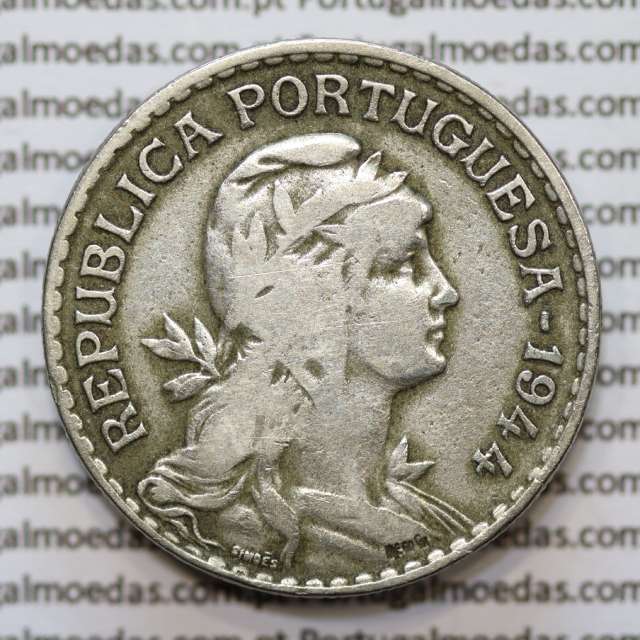 MOEDA DE UM ESCUDO (1$00) ALPACA 1944 BC+
