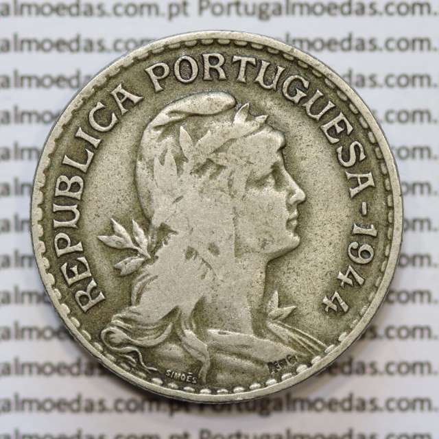 MOEDA DE UM ESCUDO (1$00) ALPACA 1944 BC+