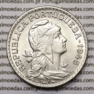 1 Escudo 1945 Alpaca, 1$00 1945 alpaca Republica Portuguesa, (Bela) World Coins Portugal  KM 578