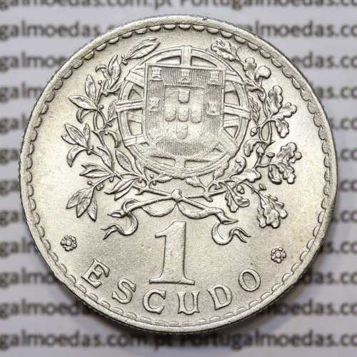 Portugal, coin of 1 Escudo 1945 Alpaca of the Portuguese Republic, (UNC), World Coins Portugal KM 578