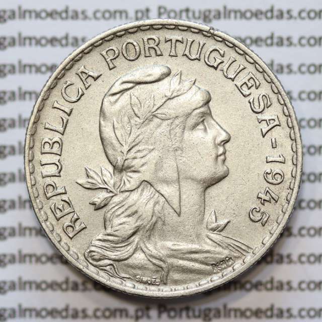 MOEDA DE UM ESCUDO (1$00) ALPACA 1945 MBC+/BELA-