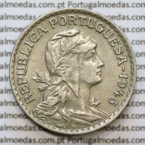MOEDA DE UM ESCUDO (1$00) ALPACA 1945 MBC+/BELA-