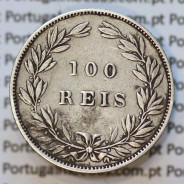 Moeda 100 Réis Prata 1876 ou Tostão Prata 1876 (BC+) - Rei D. LUIS I - World Coins Portugal KM 510