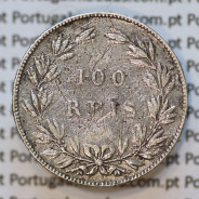 Moeda 100 Réis Prata 1876 ou Tostão Prata 1876 (BC) - Rei D. LUIS I - World Coins Portugal KM 510