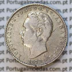 Moeda 100 Réis Prata 1879 ou Tostão Prata 1879 (MBC) - Rei D. LUIS I - World Coins Portugal KM 510