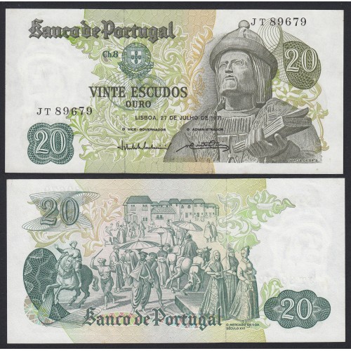 Nota de 20 Escudos 1971 Garcia de Orta, 20$00 27/07/1971 Chapa: 8 - Banco de Portugal (Muito Pouco Circulada)
