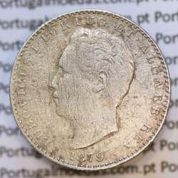 Moeda 100 Réis Prata 1879 ou Tostão Prata 1879 (BC) - Rei D. LUIS I - World Coins Portugal KM 510