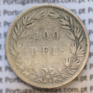 Moeda 100 Réis Prata 1879 ou Tostão Prata 1879 (BC) - Rei D. LUIS I - World Coins Portugal KM 510