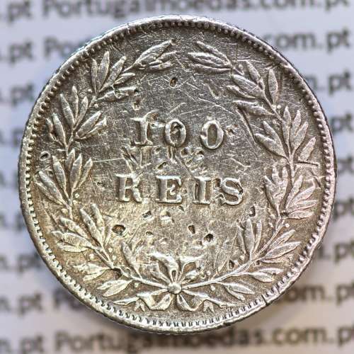 Moeda 100 Réis Prata 1879 ou Tostão Prata 1879 (BC) - Rei D. LUIS I - World Coins Portugal KM 510