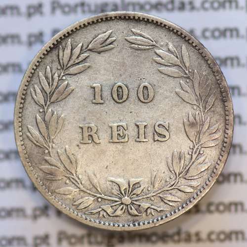 Moeda 100 Réis Prata 1880 ou Tostão Prata 1880 (BC+) - Rei D. LUIS I - World Coins Portugal KM 510
