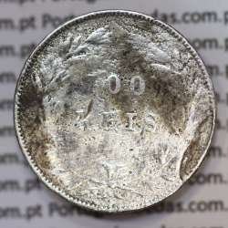 Moeda 100 Réis Prata 1880 ou Tostão Prata 1880 (BC-) - Rei D. LUIS I - World Coins Portugal KM 510 Moeda 100 Réis Prata 1880 ou Tostão Prata 1880 (BC-) - Rei D. LUIS I - World Coins Portugal KM 510