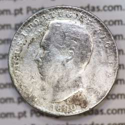 Moeda 100 Réis Prata 1880 ou Tostão Prata 1880 (BC-) - Rei D. LUIS I - World Coins Portugal KM 510 Moeda 100 Réis Prata 1880 ou Tostão Prata 1880 (BC-) - Rei D. LUIS I - World Coins Portugal KM 510