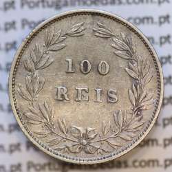 Moeda 100 Réis Prata 1886 ou Tostão Prata 1886 (MBC+) - Rei D. LUIS I - World Coins Portugal KM 510