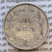 Moeda 100 Réis Prata 1886 ou Tostão Prata 1886 (MBC+) - Rei D. LUIS I - World Coins Portugal KM 510
