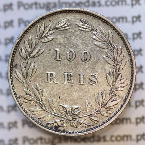 Moeda 100 Réis Prata 1886 ou Tostão Prata 1886 (MBC+) - Rei D. LUIS I - World Coins Portugal KM 510