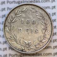 Moeda 100 Réis Prata 1886 ou Tostão Prata 1886 (MBC+) - Rei D. LUIS I - World Coins Portugal KM 510