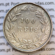 Moeda 100 Réis Prata 1886 ou Tostão Prata 1886 (MBC) - Rei D. LUIS I - World Coins Portugal KM 510