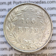 Moeda 100 Réis Prata 1886 ou Tostão Prata 1886 (MBC) - Rei D. LUIS I - World Coins Portugal KM 510