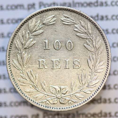 Moeda 100 Réis Prata 1886 ou Tostão Prata 1886 (MBC) - Rei D. LUIS I - World Coins Portugal KM 510
