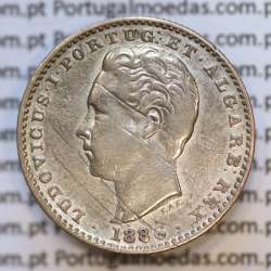 Moeda 100 Réis Prata 1886 ou Tostão Prata 1886 (MBC) - Rei D. LUIS I - World Coins Portugal KM 510