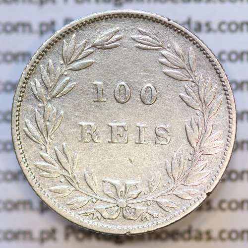 Moeda 100 Réis Prata 1886 ou Tostão Prata 1886 (MBC) - Rei D. LUIS I - World Coins Portugal KM 510