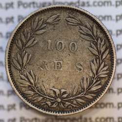 Moeda 100 Réis Prata 1888 ou Tostão Prata 1888 (MBC+) - Rei D. LUIS I - World Coins Portugal KM 510