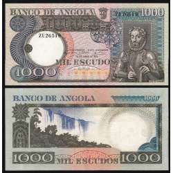 Nota de 1000 Escudos 1973 Luiz de Camões, 1000$00 10/06/1973 - Banco de Angola (Pouco Circulada) Nota de 1000 Escudos 1973 Luiz de Camões, 1000$00 10/06/1973 - Banco de Angola (Pouco Circulada)
