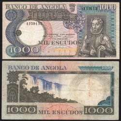 Nota de 1000 Escudos 1973 Luiz de Camões, 1000$00 10/06/1973 - Banco de Angola (Circulada) Nota de 1000 Escudos 1973 Luiz de Camões, 1000$00 10/06/1973 - Banco de Angola (Circulada)