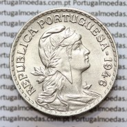 1 Escudo 1946 Alpaca, 1$00 1946 alpaca Republica Portuguesa, (Bela) World Coins Portugal  KM 578