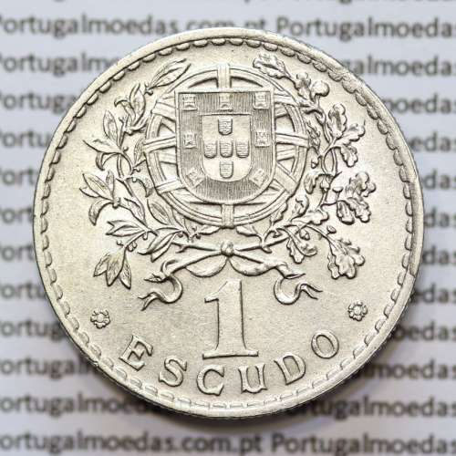 Portugal, coin of 1 Escudo 1946 Alpaca of the Portuguese Republic, (XF/AU), World Coins Portugal KM 578