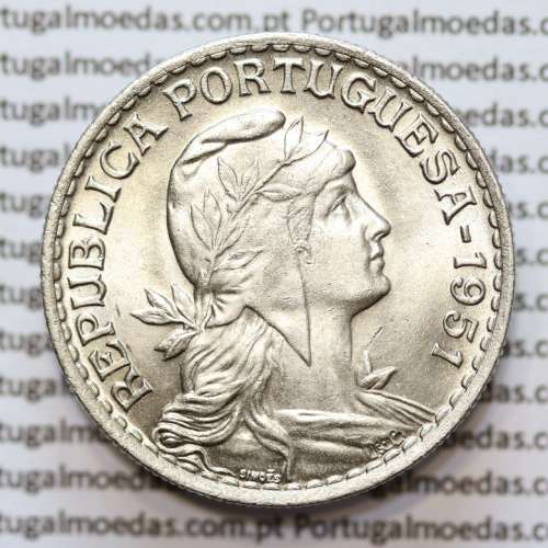 MOEDA DE UM ESCUDO (1$00) ALPACA 1951 SOBERBA