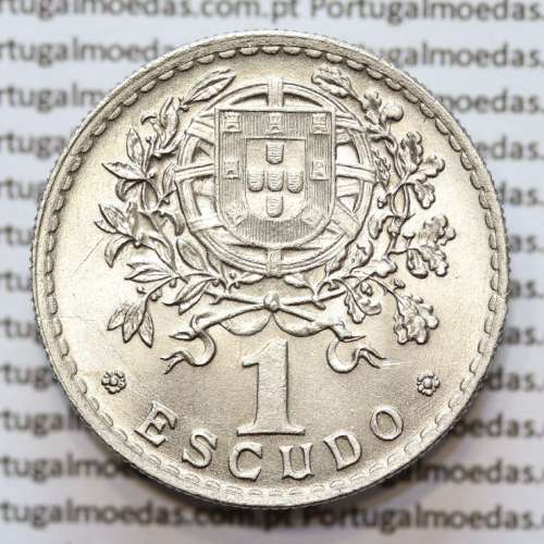 Portugal, coin of 1 Escudo 1951 Alpaca of the Portuguese Republic, (UNC), World Coins Portugal KM 578