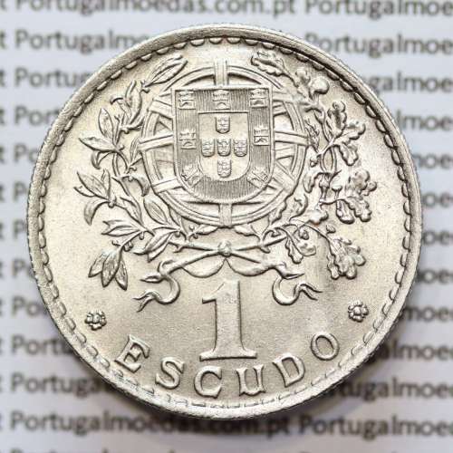 Portugal, coin of 1 Escudo 1951 Alpaca of the Portuguese Republic, (UNC), World Coins Portugal KM 578