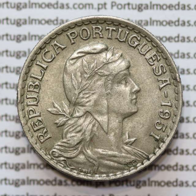 MOEDA DE UM ESCUDO (1$00) ALPACA 1951 BELA
