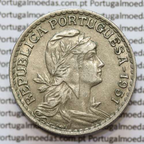 MOEDA DE UM ESCUDO (1$00) ALPACA 1951 BELA