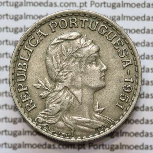 MOEDA DE UM ESCUDO (1$00) ALPACA 1951 BELA