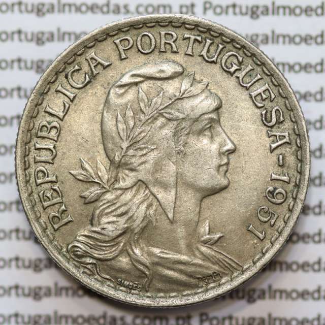 MOEDA DE UM ESCUDO (1$00) ALPACA 1951 BELA