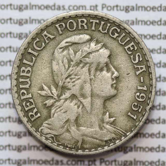 MOEDA DE UM ESCUDO (1$00) ALPACA 1951 MBC