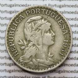 MOEDA DE UM ESCUDO (1$00) ALPACA 1951 MBC