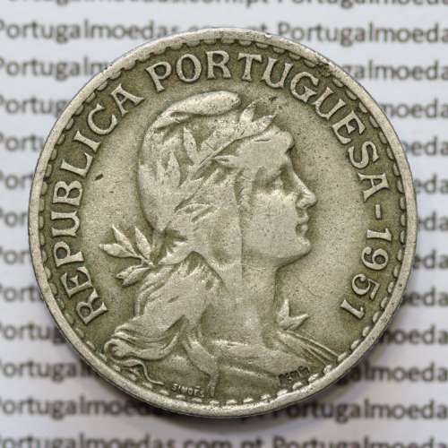 MOEDA DE UM ESCUDO (1$00) ALPACA 1951 MBC