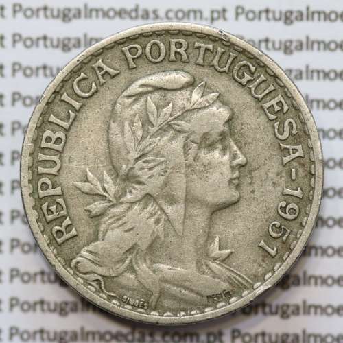 MOEDA DE UM ESCUDO (1$00) ALPACA 1951 MBC