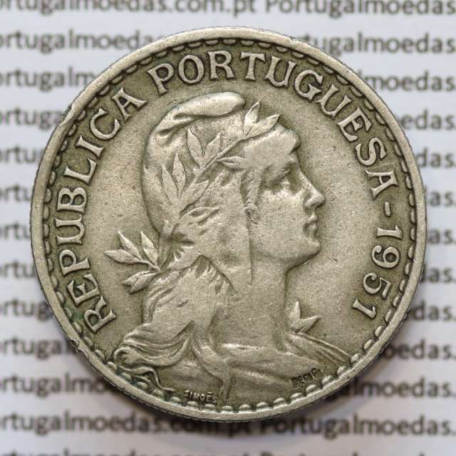MOEDA DE UM ESCUDO (1$00) ALPACA 1951 MBC
