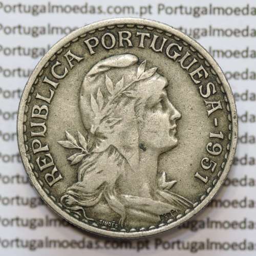 MOEDA DE UM ESCUDO (1$00) ALPACA 1951 MBC