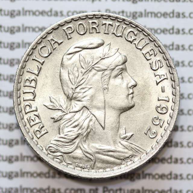1 Escudo 1952 Alpaca, 1$00 1952 alpaca Republica Portuguesa, (Soberba), World Coins Portugal KM 578